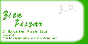 zita piszar business card