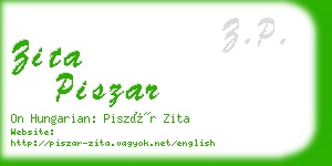 zita piszar business card